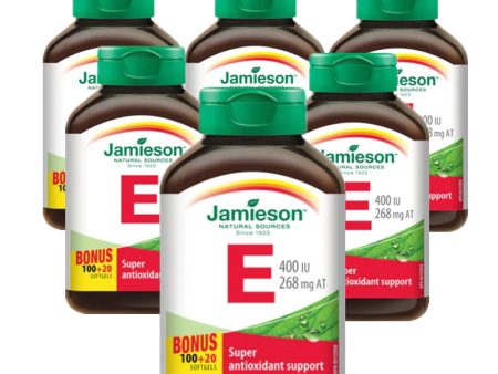 6 x Jamieson Vitamin E 400 IU, 100+20 Softgels Bundle Online