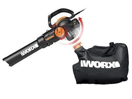 WORX WG512 Trivac 2.0 Electric 12-amp 3-in-1 Vacuum Blower Mulcher Vac, Black and Orange For Discount