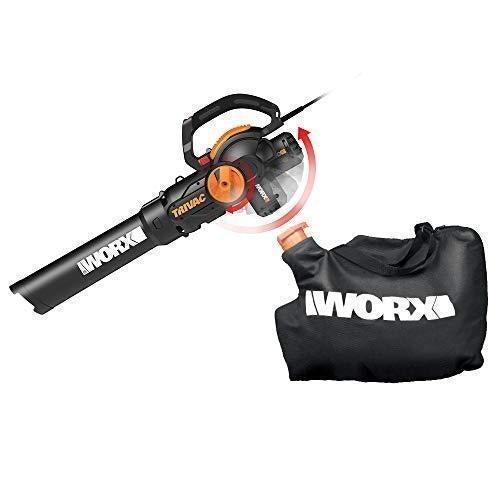 WORX WG512 Trivac 2.0 Electric 12-amp 3-in-1 Vacuum Blower Mulcher Vac, Black and Orange For Discount