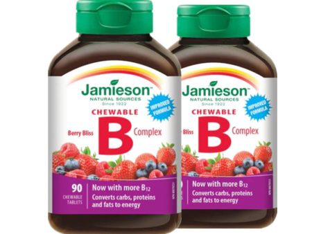 2 x  Jamieson Chewable B Complex - Berry Bliss,  90 Chew Tabs Bundle Online now