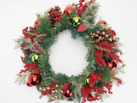 Indoor  Outdoor Illuminated 24  Holiday Wreath For Discount