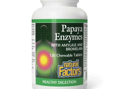 Natural Factors Papaya Enzymes with Amylase and Bromelain, 60 Chewable Tablets For Sale